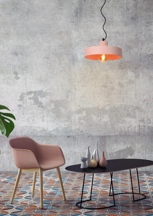 Lucide OPHELIA - Hanglamp - Ø 35 cm - 1xE27 - Roze - sfeer 3